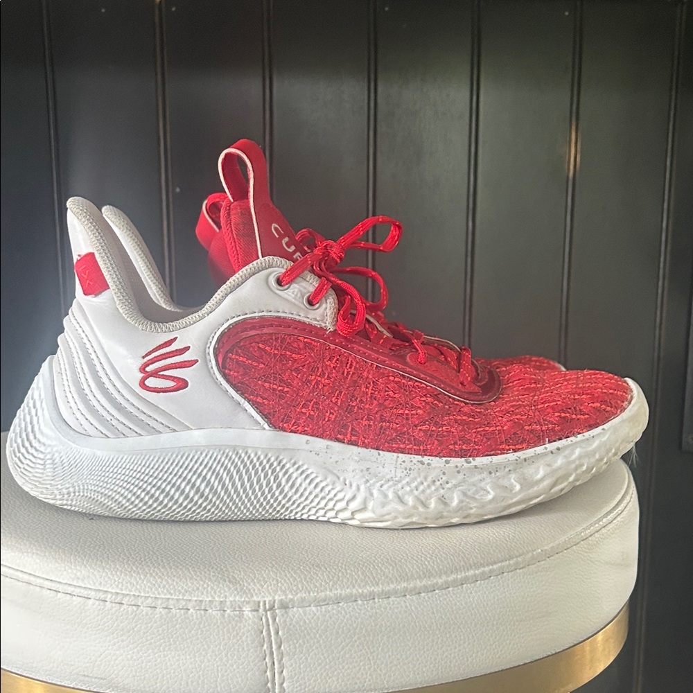 Under Armour Red and White Athletic Shoes